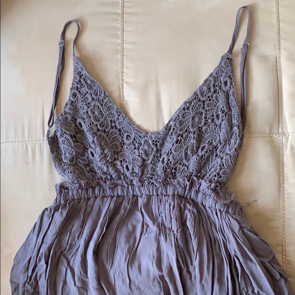 Super Cute Wishlist Gray Maxi Dress w/ open back